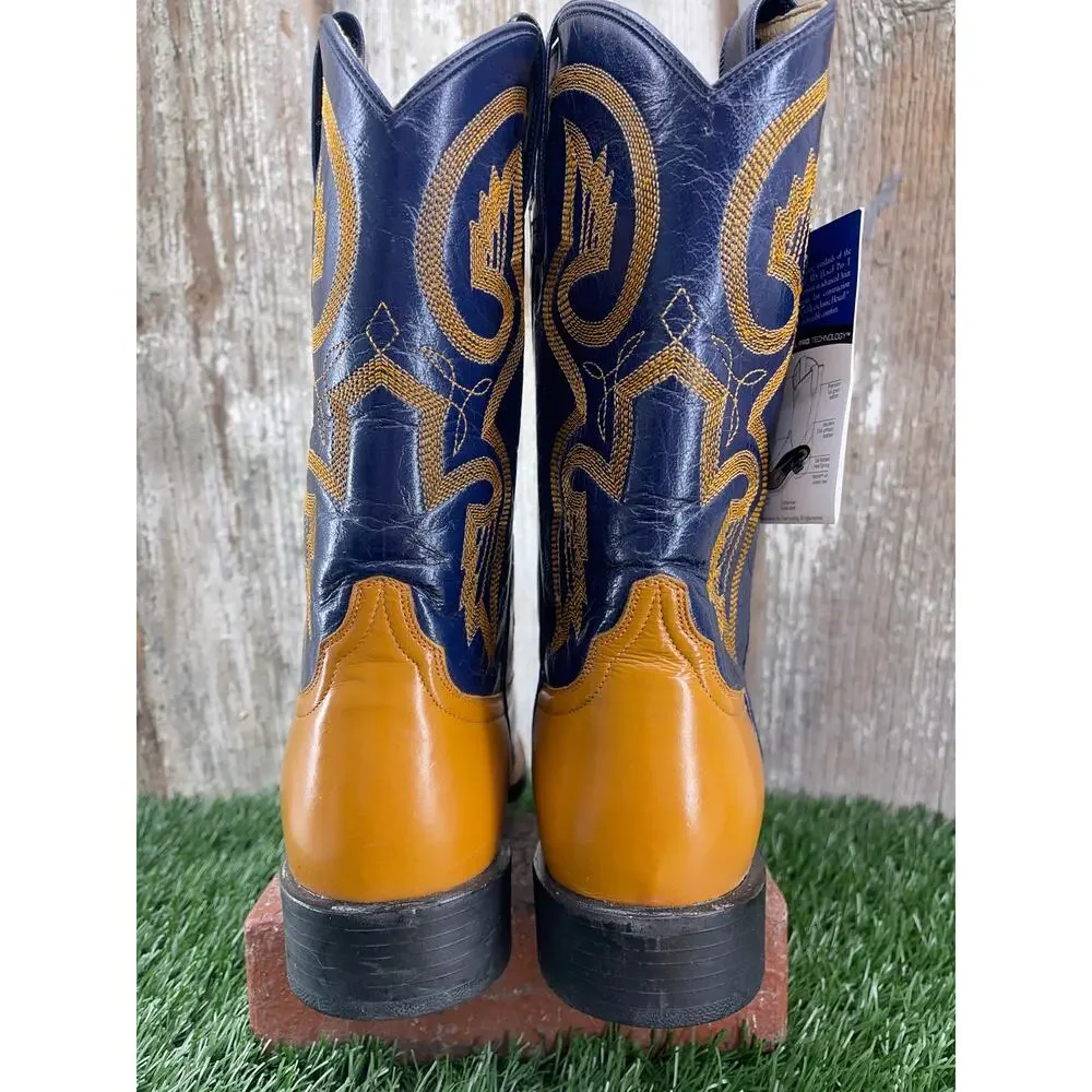 Ariat International Men's Hexcel ProRoper Bright Camel Navy Shaft US 9.5